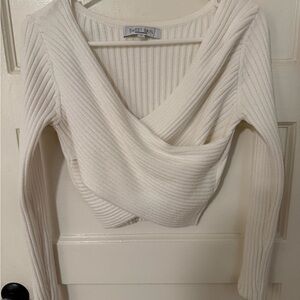 Sweet Rain Off-Shoulder Cream Sweater